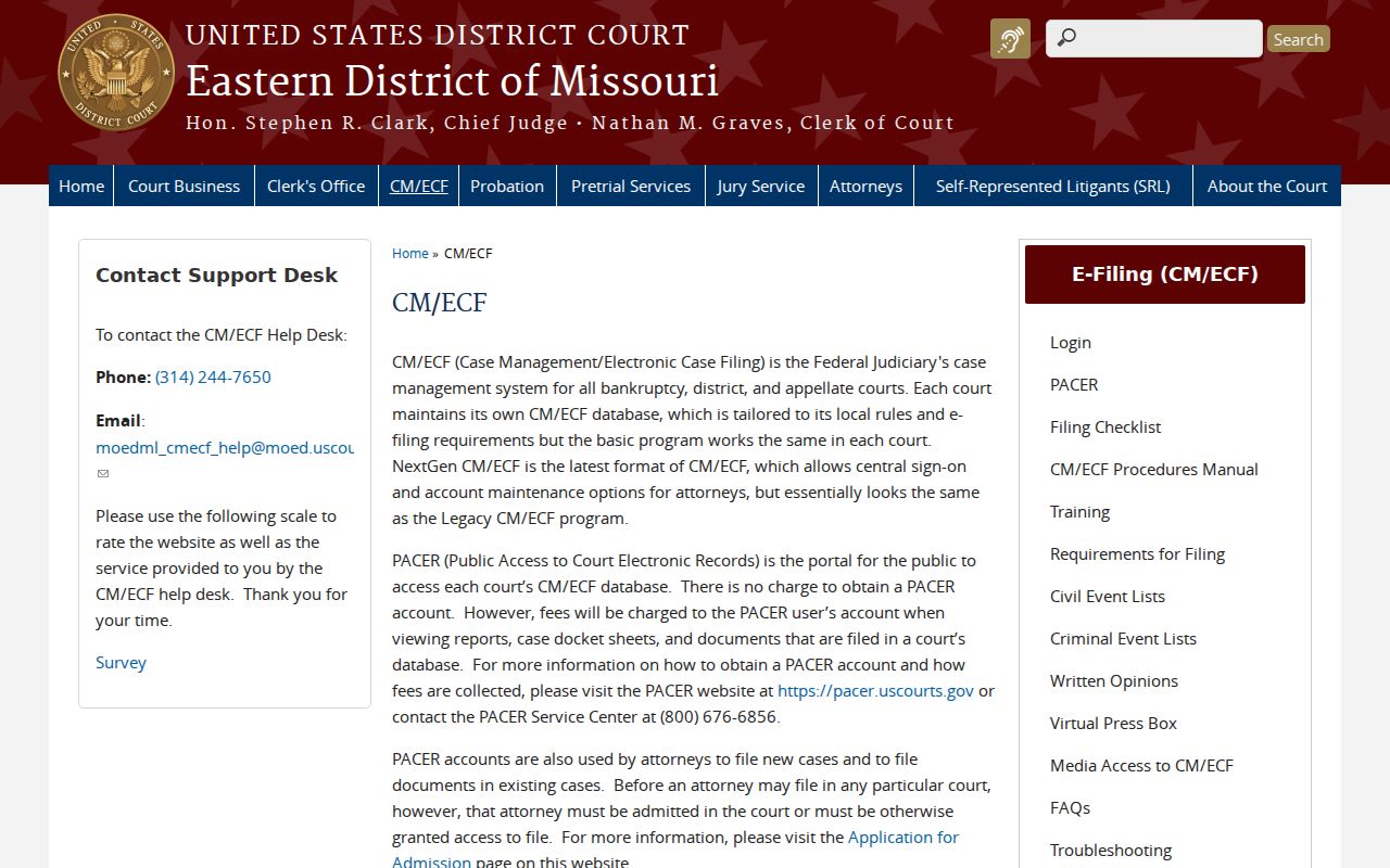 Maries County criminal docket federal CM ECF source page